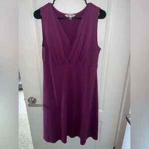 TravelSmith Deep Purple V-Neck Dress